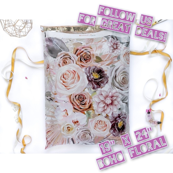 Other - 50 Boho Floral Poly Mailers 19"x24"